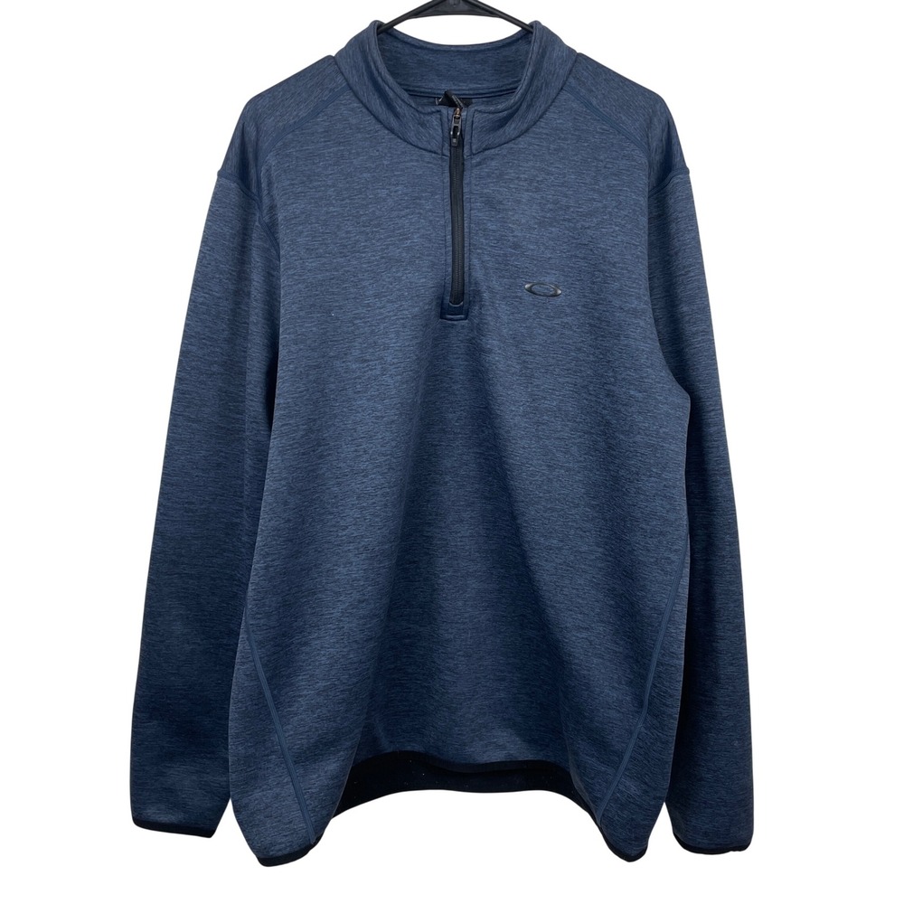 Oakley Mens XL Blue Heathered Quarter Zip‎ Pullover Regular Fit